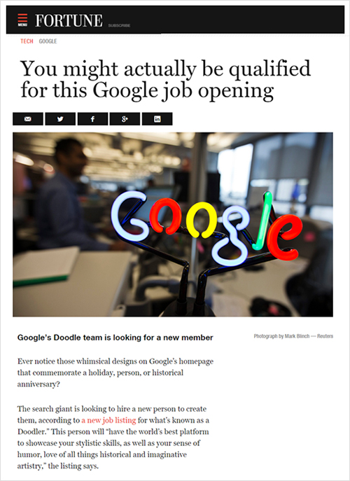 Google Job Description Doodle This