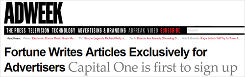 Fortune Writes Articles Exclusively for Advertisers