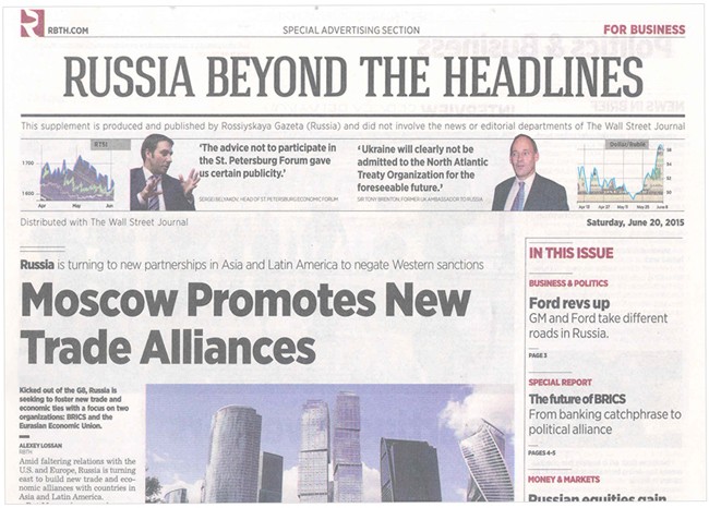 WSJ Moscrow promotes trade alliances