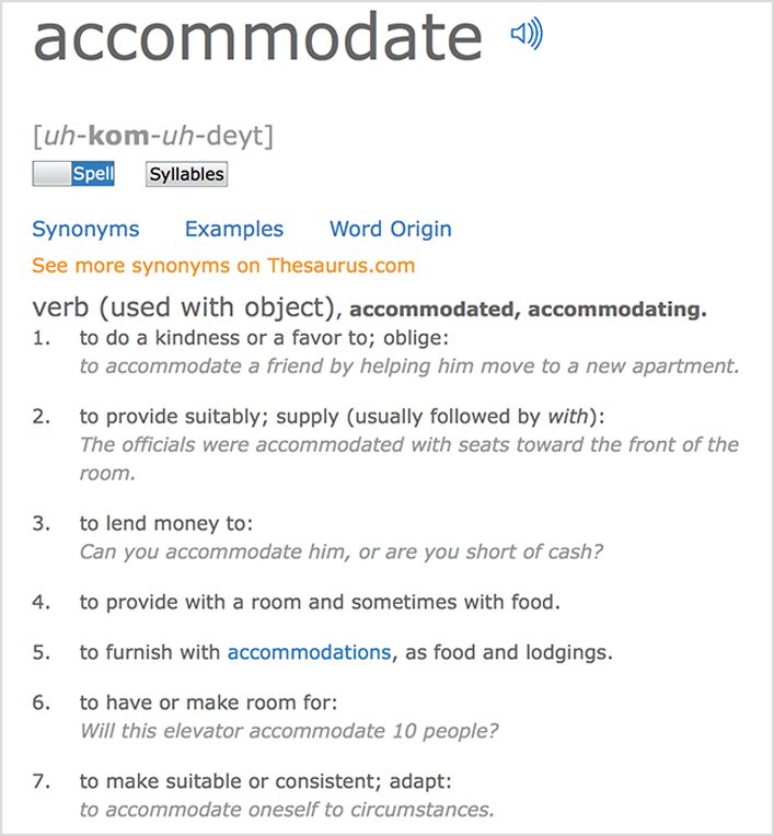 accomodate definition