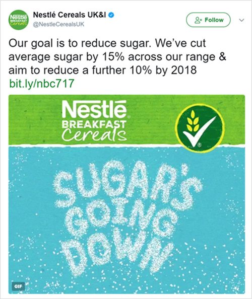 Nestle Cereal Tweet