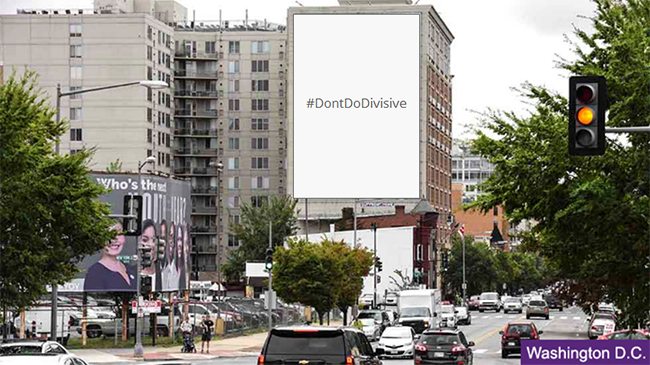 #DontDoDivisive billboard