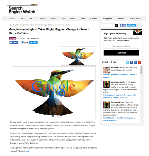 Google Hummingbird: When the rules for SEO changed forever
