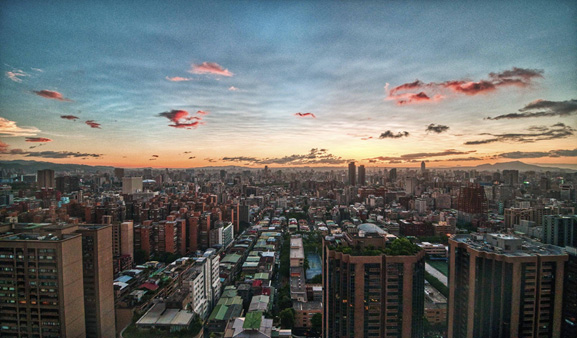 View of taipei skyline from Hoffman Taiwan's new office