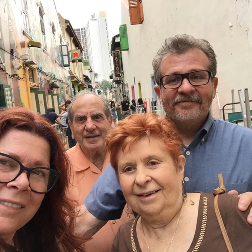Family portrait on the streets of Singapore