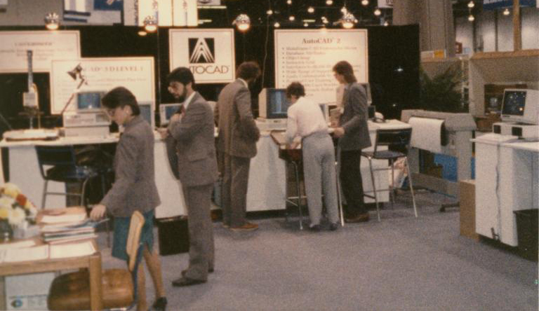 CES, but vintage COMDEX conference floor, where messaging clash